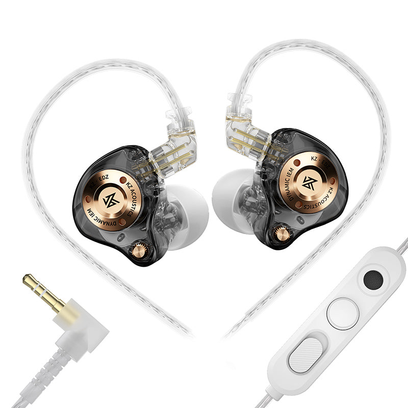 KZ EDZ In-Ear Monitors Black With Microphone