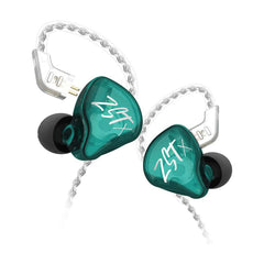 KZ ZST X 1DD+1BA Dual Hybrid Driver Earbuds - No Mic Cyan