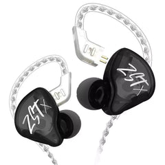 KZ ZST X 1DD+1BA Dual Hybrid Driver Earbuds - No Mic Black