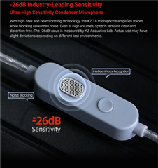 KZ T8 Tuning Cable | 8-Level Sound Control + Dual Mic Upgrade