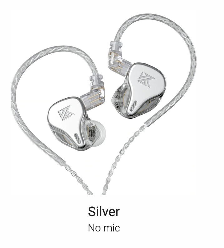 KZ DQ6 - In Ear Earphones Silver