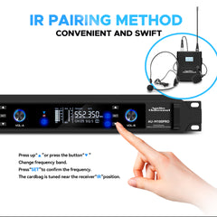 AU-M100Pro - Dual Channel Headset and Lavalier Wireless System