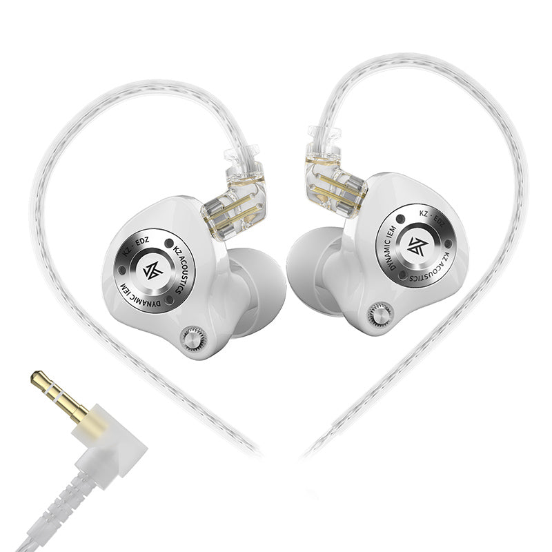 KZ EDZ In-Ear Monitors White Without Microphone